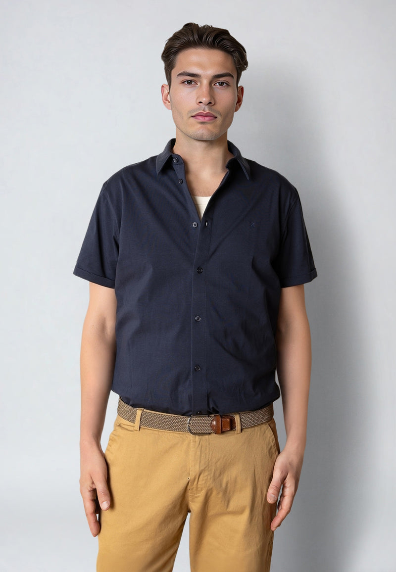 Clean Cut Copenhagen Clean formal stretch shirt Shirts S/S Navy