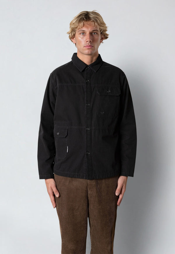 Fat Moose DERECK CANVAS OVERSHIRT Overshirts Black