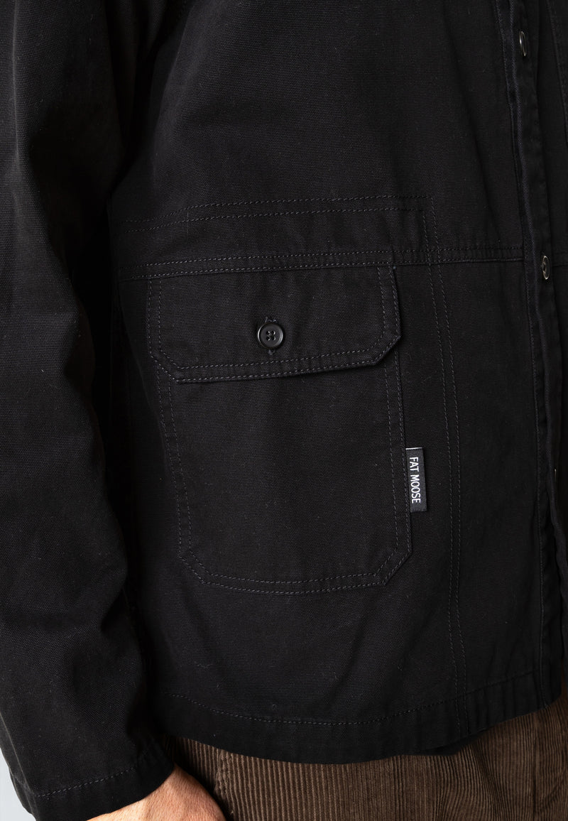Fat Moose DERECK CANVAS OVERSHIRT Overshirts Black