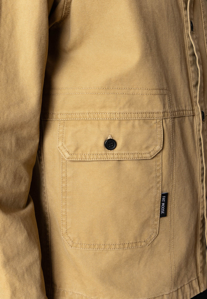 Fat Moose DERECK CANVAS OVERSHIRT Overshirts Dark Khaki
