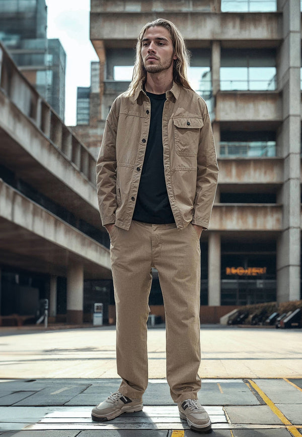 Fat Moose DERECK CANVAS OVERSHIRT Overshirts Dark Khaki
