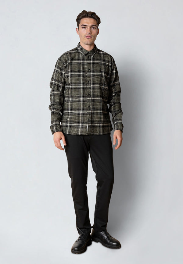 Clean Cut Copenhagen DYLAN CHECKED FLANNEL SHIRT Shirts L/S Army/Black 01