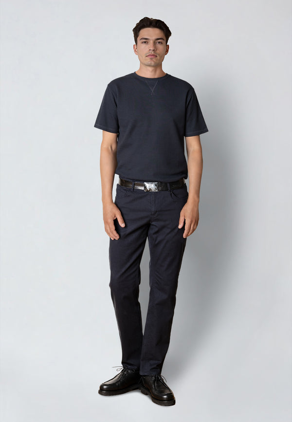 Clean Cut Copenhagen ENZO 'GRANDAD' T-SHIRT T-shirts S/S Dark Navy