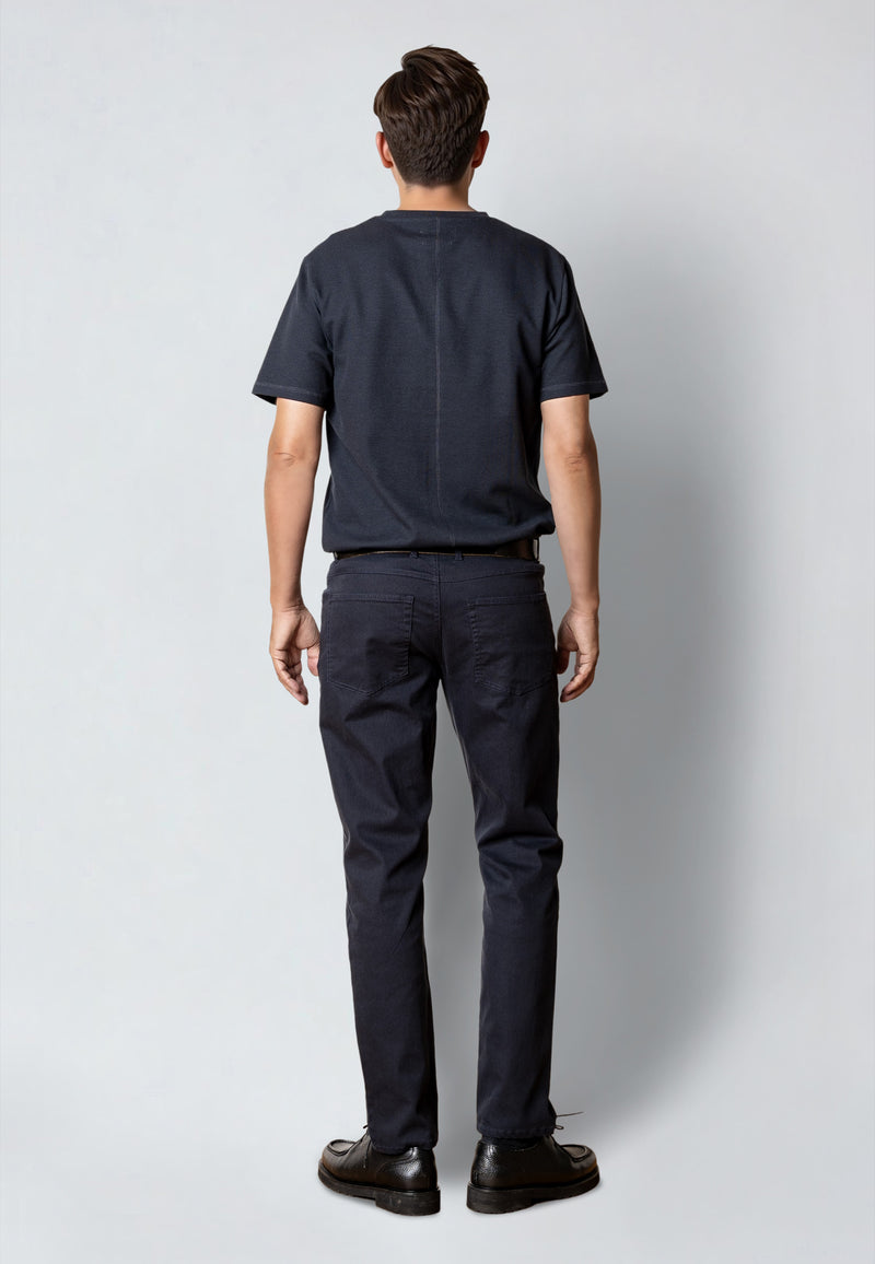 Clean Cut Copenhagen ENZO 'GRANDAD' T-SHIRT T-shirts S/S Dark Navy