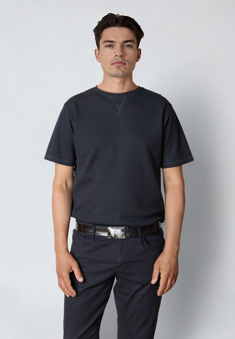 Clean Cut Copenhagen ENZO 'GRANDAD' T-SHIRT T-shirts S/S Dark Navy