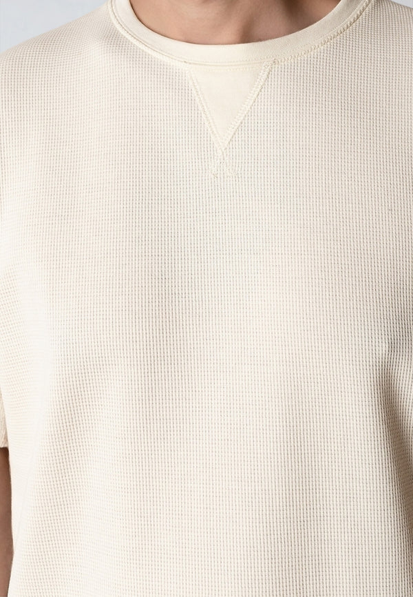 Clean Cut Copenhagen ENZO 'GRANDAD' T-SHIRT T-shirts S/S Ecru Melange