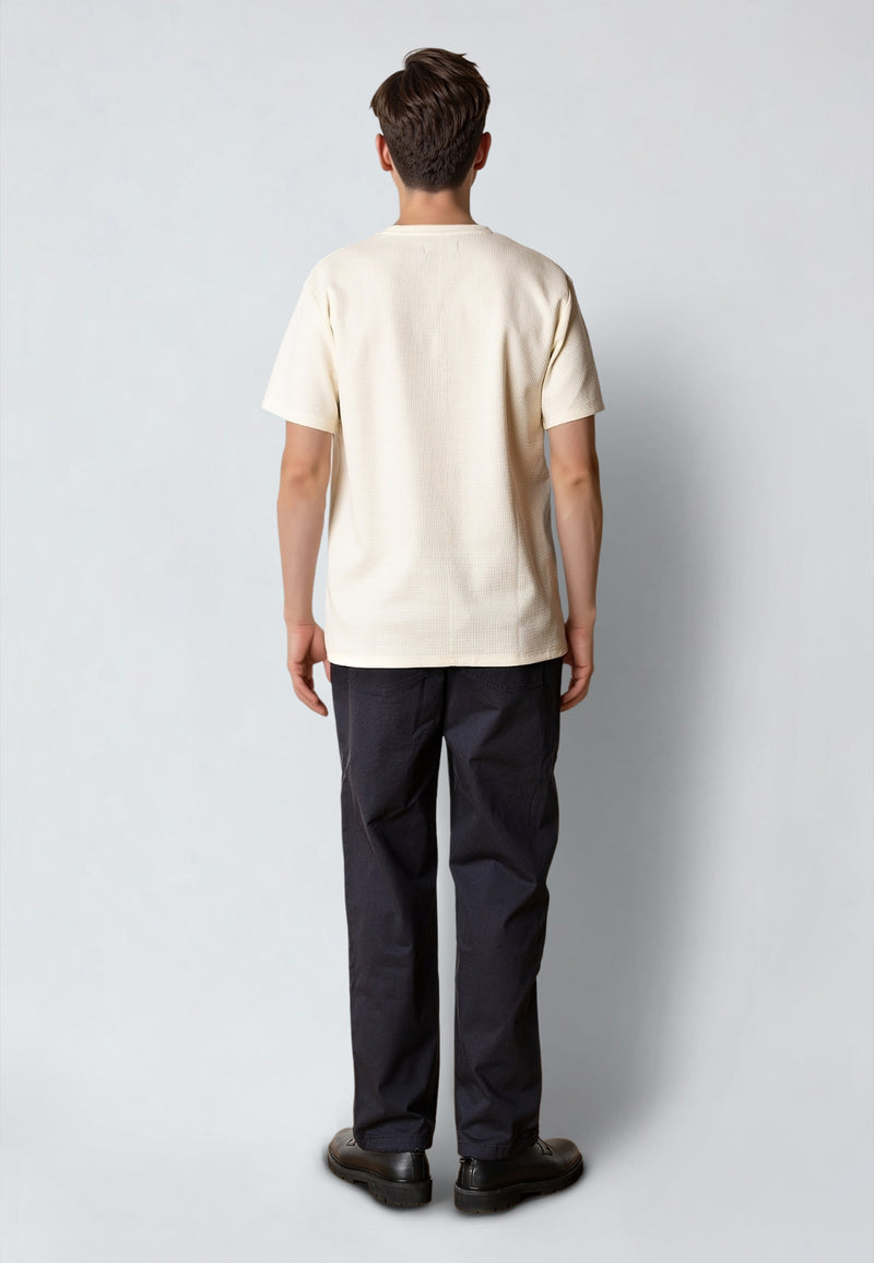 Clean Cut Copenhagen ENZO 'GRANDAD' T-SHIRT T-shirts S/S Ecru Melange