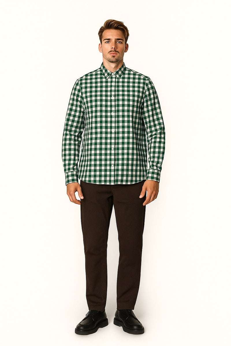 Clean Cut Copenhagen ESRUM SHIRT Shirts L/S Green Checked