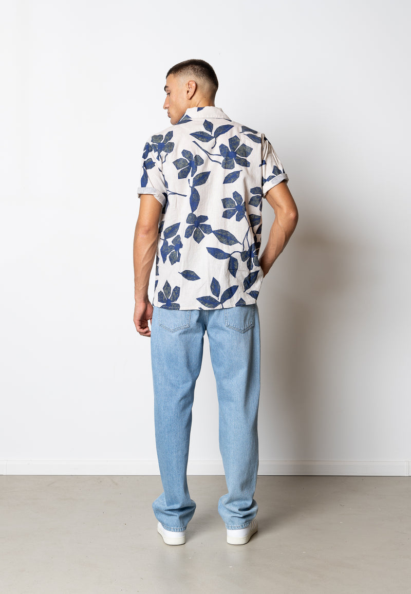 Fat Moose EZRA COTTON/LINEN SHIRT Shirts S/S Multi Army/Natural