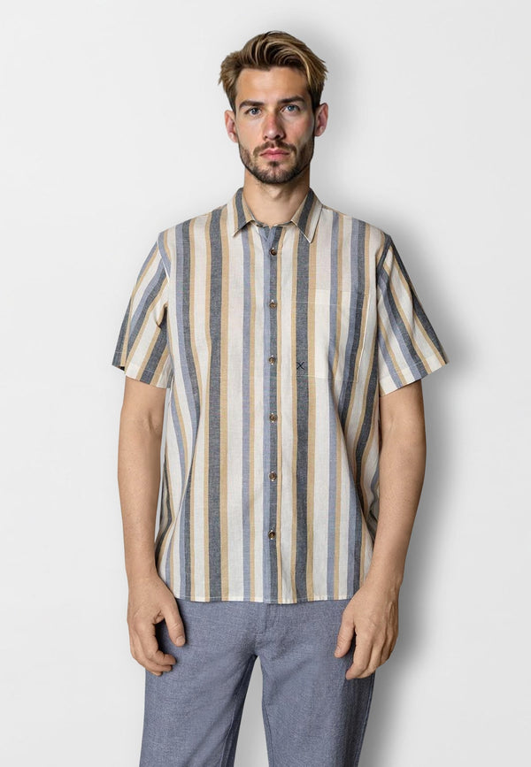 Clean Cut Copenhagen Eli S/S shirt Shirts S/S Ecru/Blue striped
