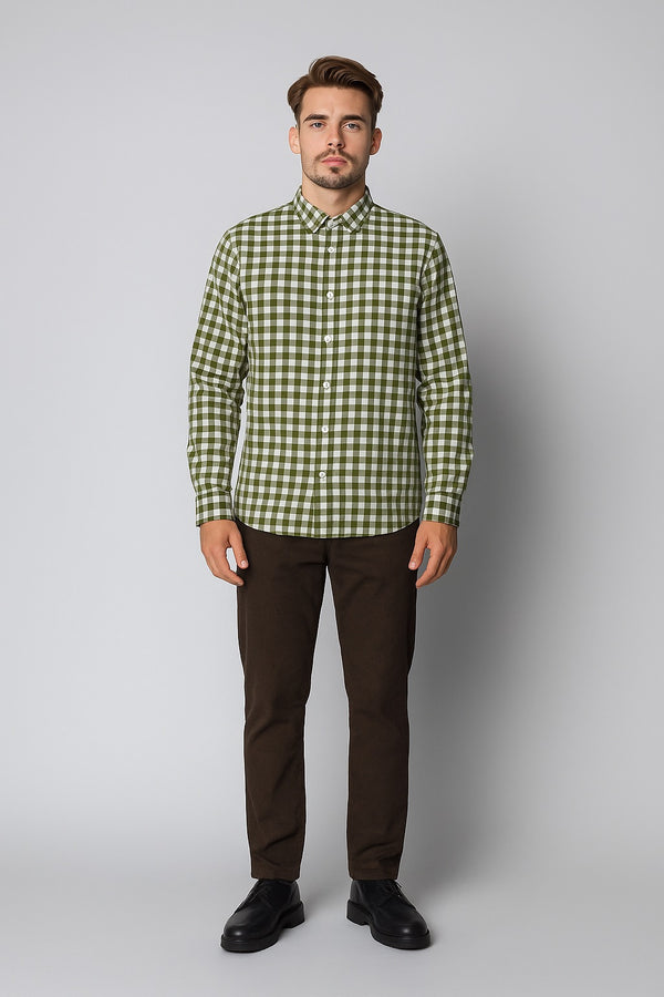 Clean Cut Copenhagen FALKEN SHIRT Shirts L/S Olived checked