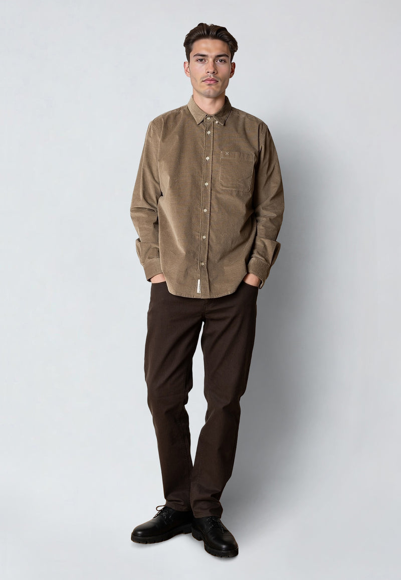 Clean Cut Copenhagen FERRIS CORUDROY SHIRT Shirts L/S Brindle beige