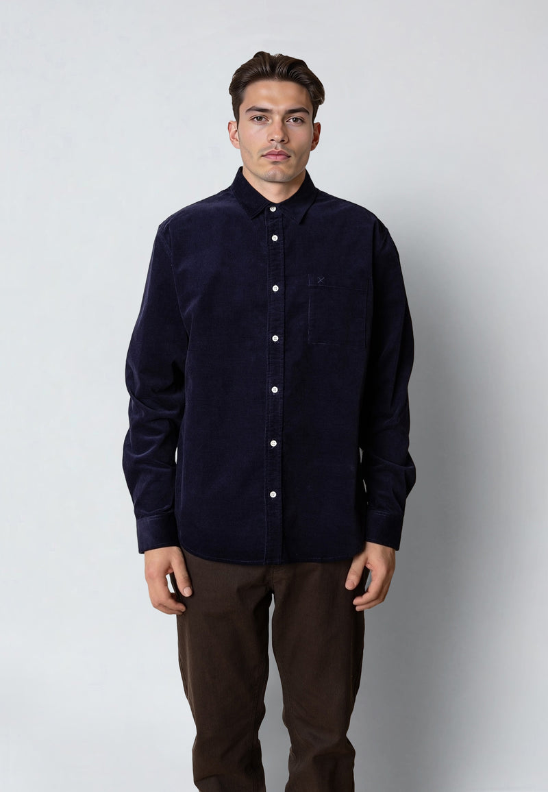 Clean Cut Copenhagen FERRIS CORUDROY SHIRT Shirts L/S Dark Navy