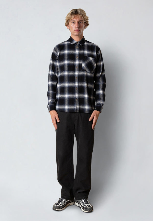 Fat Moose FOREST FLANNEL SHIRT Shirts L/S Dark navy/Black check 002