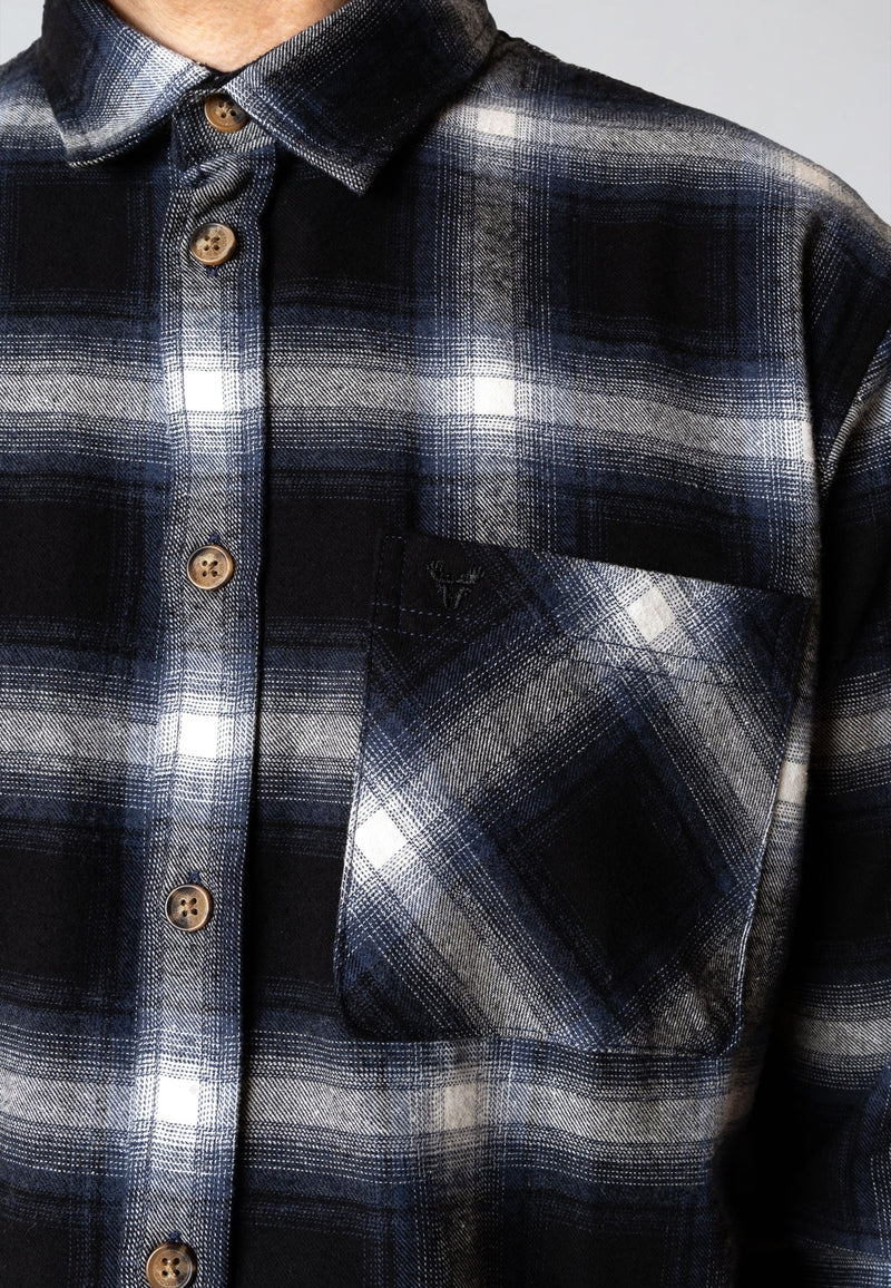 Fat Moose FOREST FLANNEL SHIRT Shirts L/S Dark navy/Black check 002