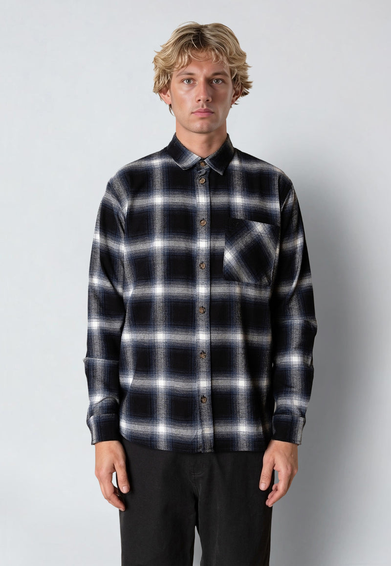 black checkered dress shirt Valnti Black Plaid Slim Men's Dress Shirt Stylish & Versatile