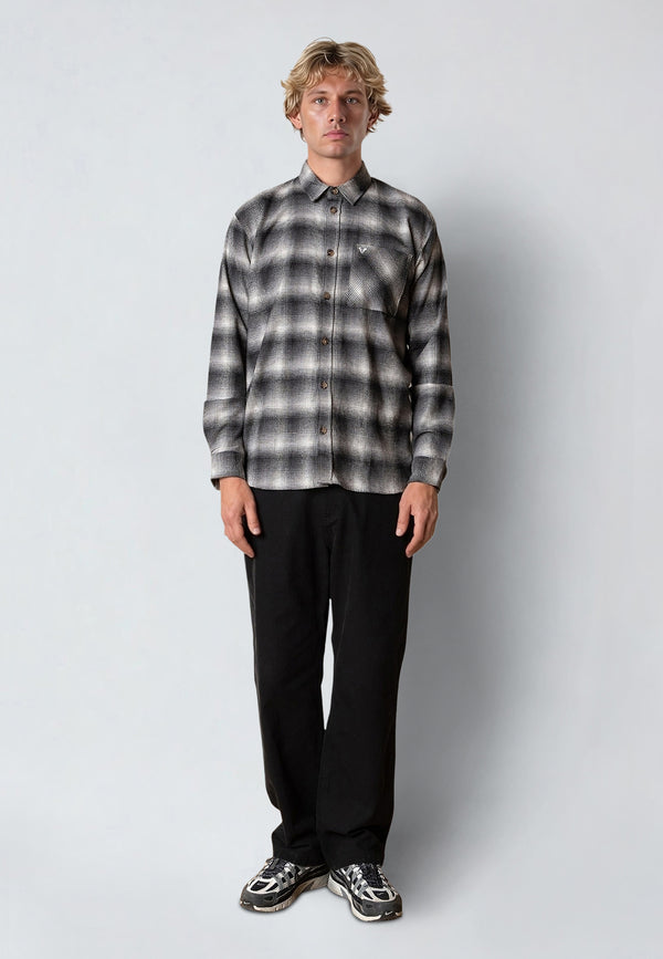 Fat Moose FOREST FLANNEL SHIRT Shirts L/S Mid grey/Light grey 001