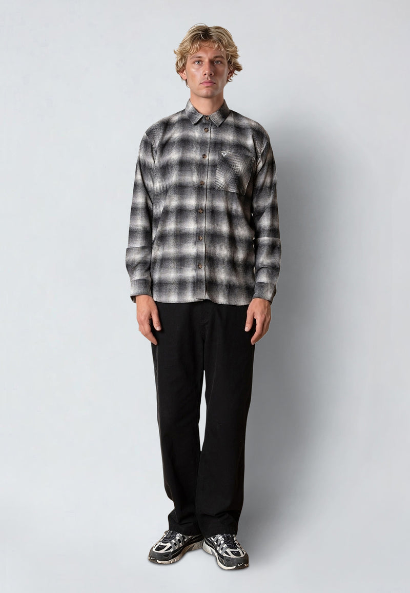 Fat Moose FOREST FLANNEL SHIRT Shirts L/S Mid grey/Light grey 001