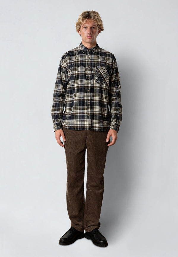 Fat Moose FOREST FLANNEL SHIRT Shirts L/S Navy/Moss check 007