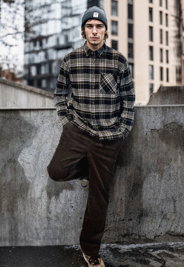 Fat Moose FOREST FLANNEL SHIRT Shirts L/S Navy/Moss check 007