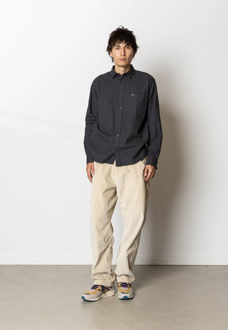 Fat Moose FRANK FLANNEL SHIRT Shirts L/S Dark Grey Melange