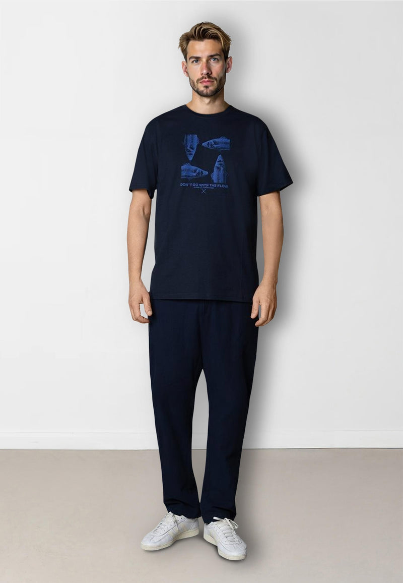 Clean Cut Copenhagen Fish t-shirt T-shirts S/S Navy