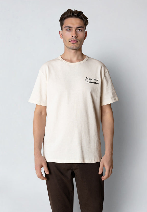 Clean Cut Copenhagen GAINS EMBROIDERY T-SHIRT T-shirts S/S Ecru