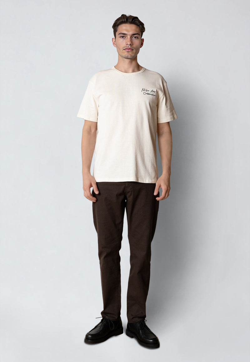 Clean Cut Copenhagen GAINS EMBROIDERY T-SHIRT T-shirts S/S Ecru