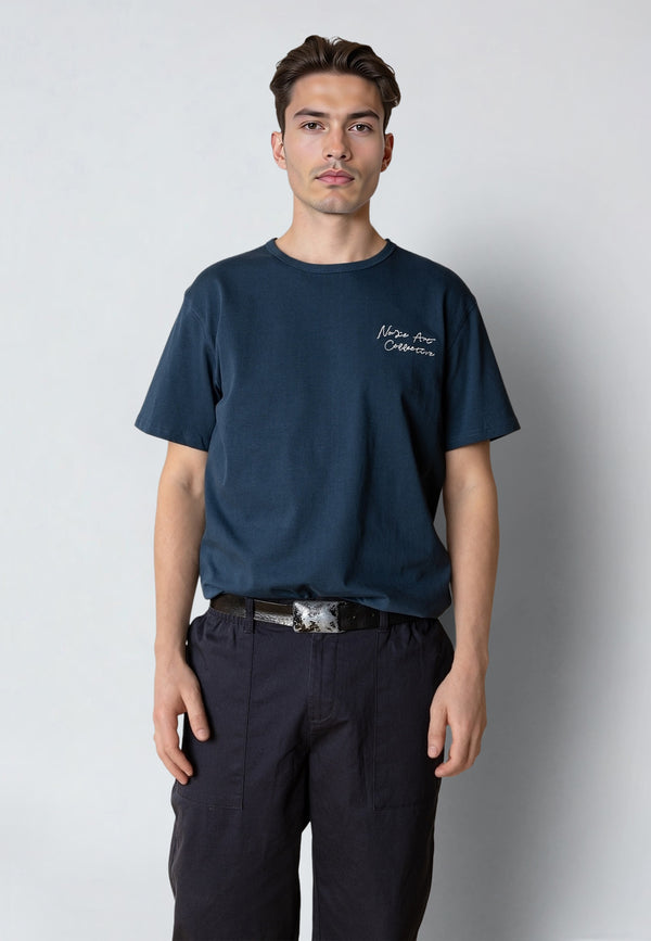 Clean Cut Copenhagen GAINS EMBROIDERY T-SHIRT T-shirts S/S Key largo blue