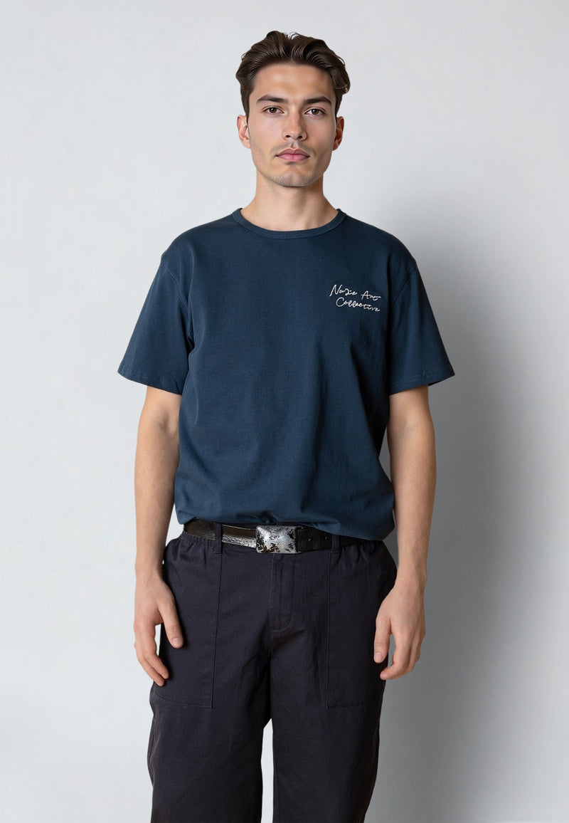 Clean Cut Copenhagen GAINS EMBROIDERY T-SHIRT T-shirts S/S Key largo blue