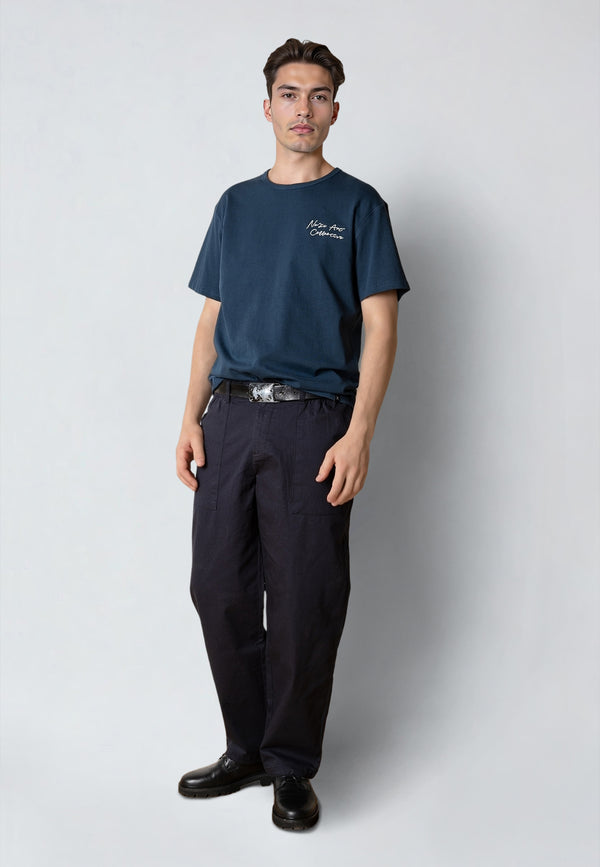 Clean Cut Copenhagen GAINS EMBROIDERY T-SHIRT T-shirts S/S Key largo blue
