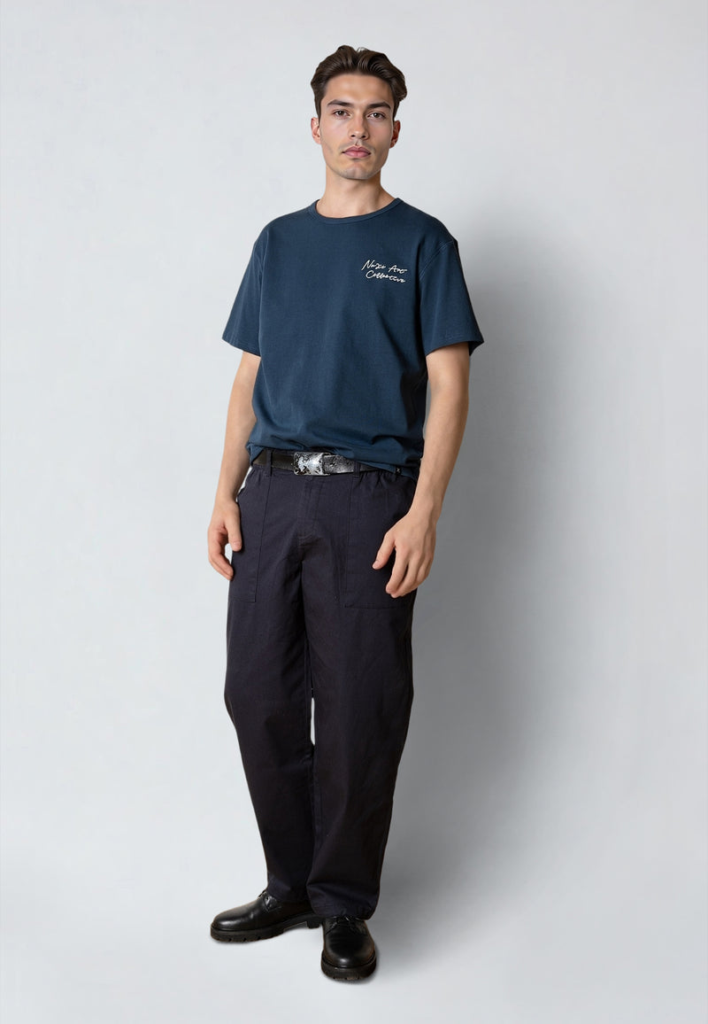 Clean Cut Copenhagen GAINS EMBROIDERY T-SHIRT T-shirts S/S Key largo blue