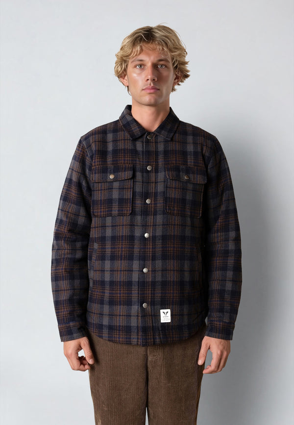 Fat Moose GILI PADDED OVERSHIRT Overshirts Dark navy/Grey check