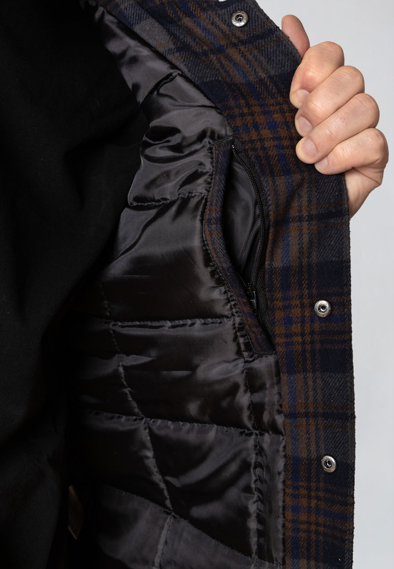 Fat Moose GILI PADDED OVERSHIRT Overshirts Dark navy/Grey check