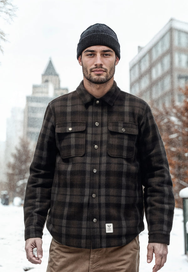 Fat Moose GILI PADDED OVERSHIRT Overshirts Dark navy/Grey check