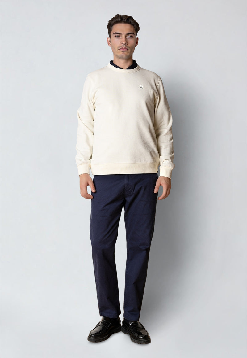 Clean Cut Copenhagen GRADY EMBROIDERY SWEATSHIRT Sweatshirts Ecru