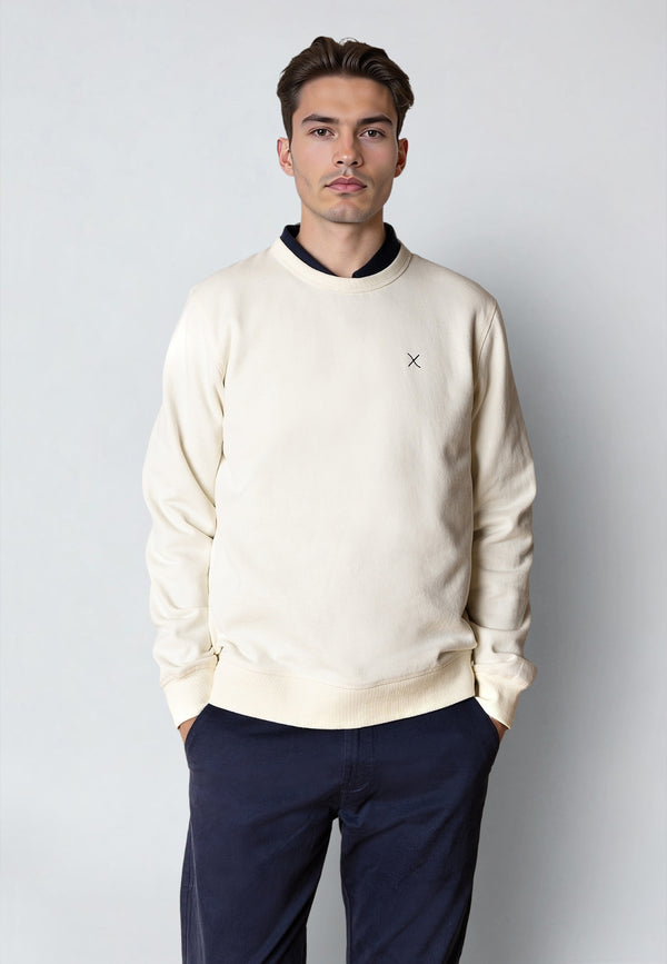 Clean Cut Copenhagen GRADY EMBROIDERY SWEATSHIRT Sweatshirts Ecru
