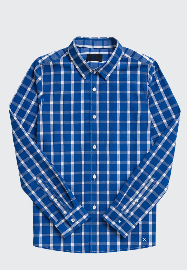 Clean Cut Copenhagen GRANLY SHIRT Shirts L/S Mid Blue checked
