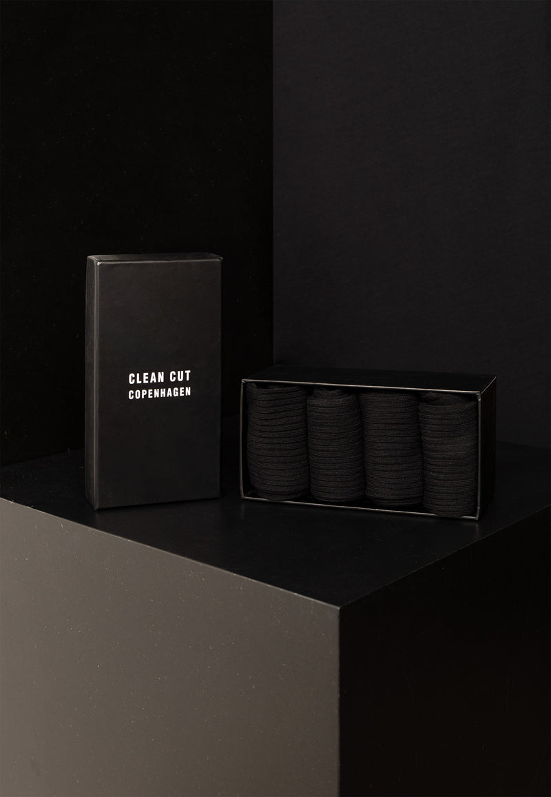 Clean Cut Copenhagen 4-PACK SOCKS IN A BOX Accessories Black