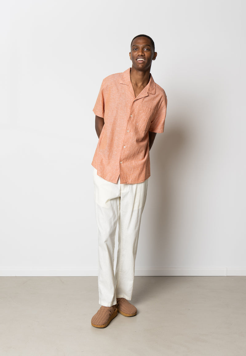 Clean Cut Copenhagen Giles cotton/linen shirt Shirts S/S Orange Melange