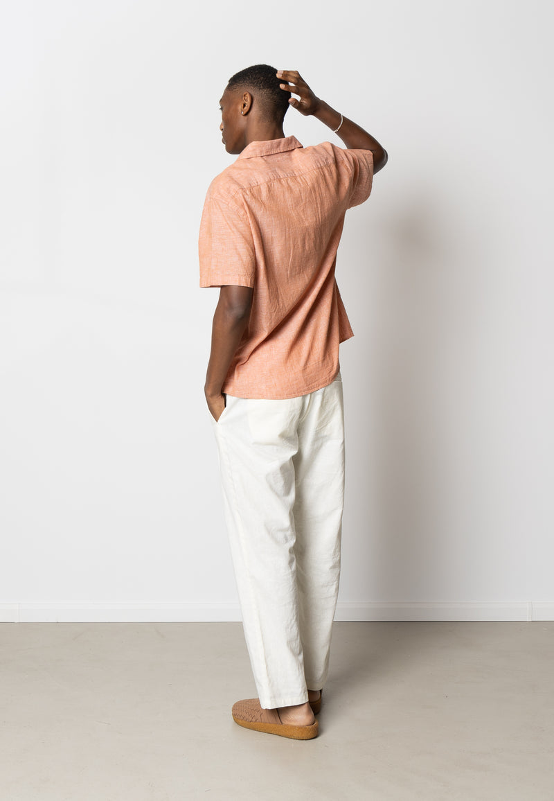 Clean Cut Copenhagen Giles cotton/linen shirt Shirts S/S Orange Melange