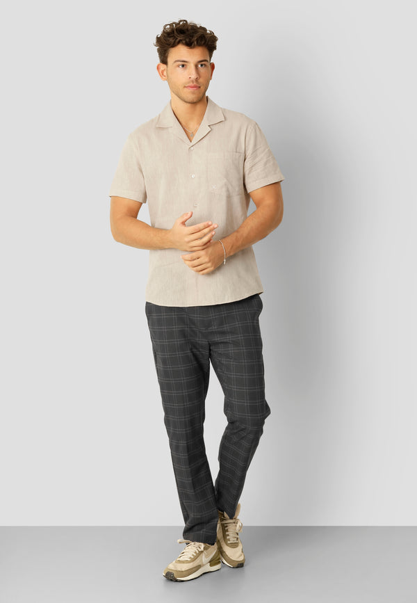 Clean Cut Copenhagen Giles cotton/linen shirt Shirts S/S Sand Melange