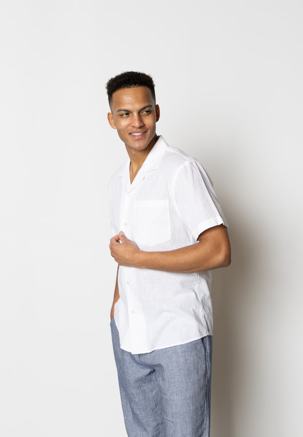 Clean Cut Copenhagen Giles cotton/linen shirt Shirts S/S White