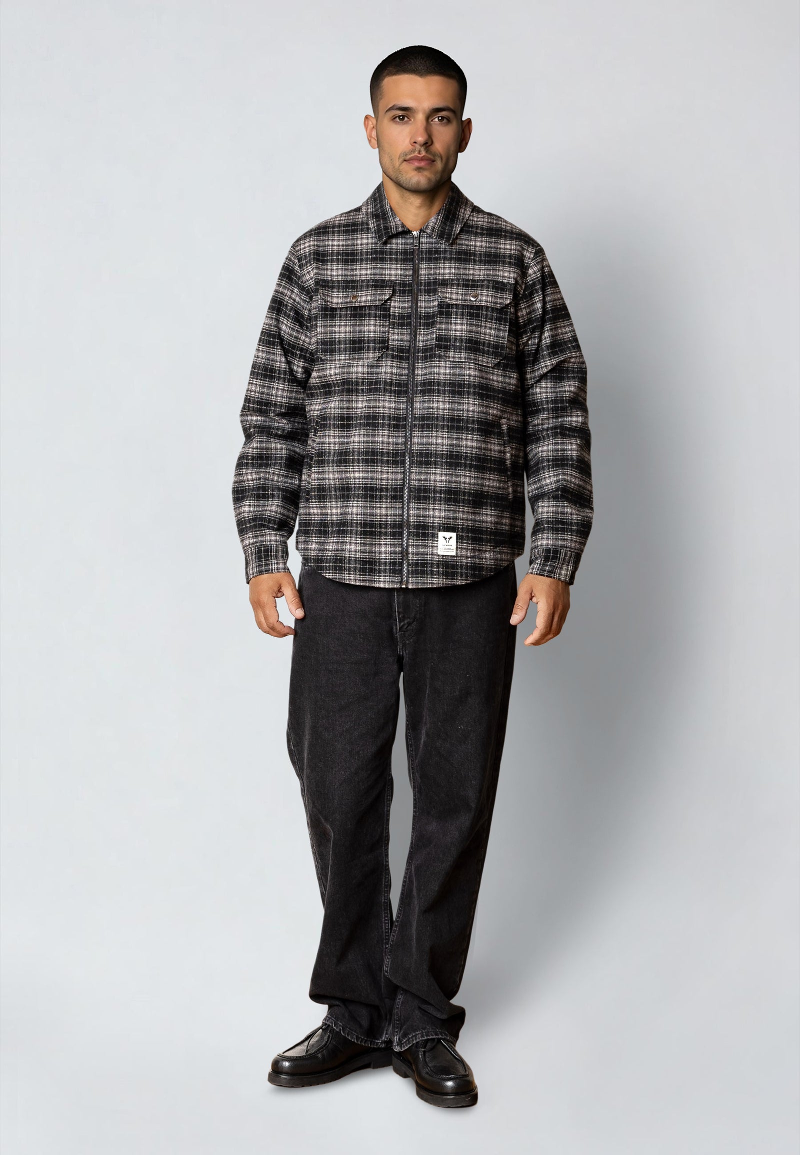 HOLGER PADDED OVERSHIRT - Ecru/Black Check – Urban Brands