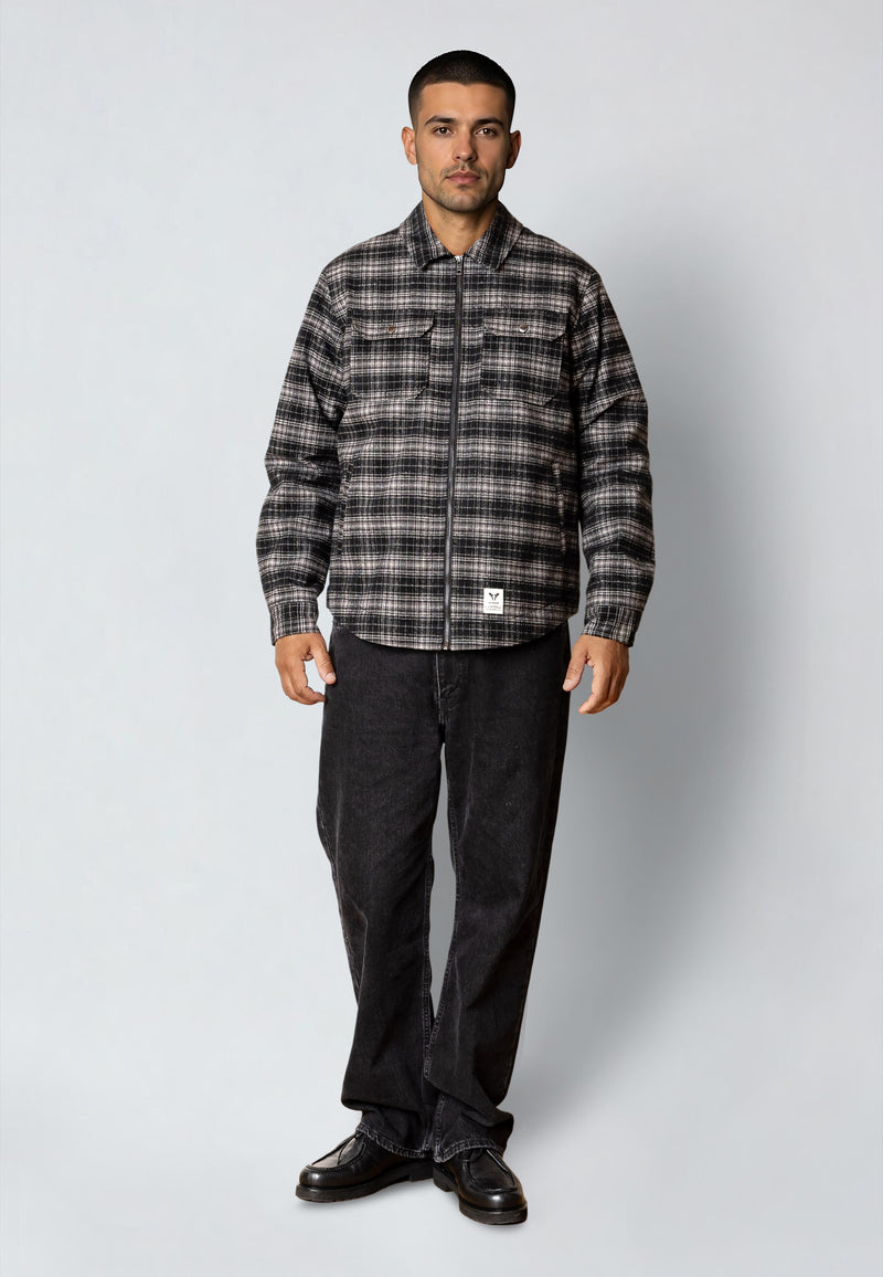Fat Moose HOLGER PADDED OVERSHIRT Overshirts Ecru/Black Check