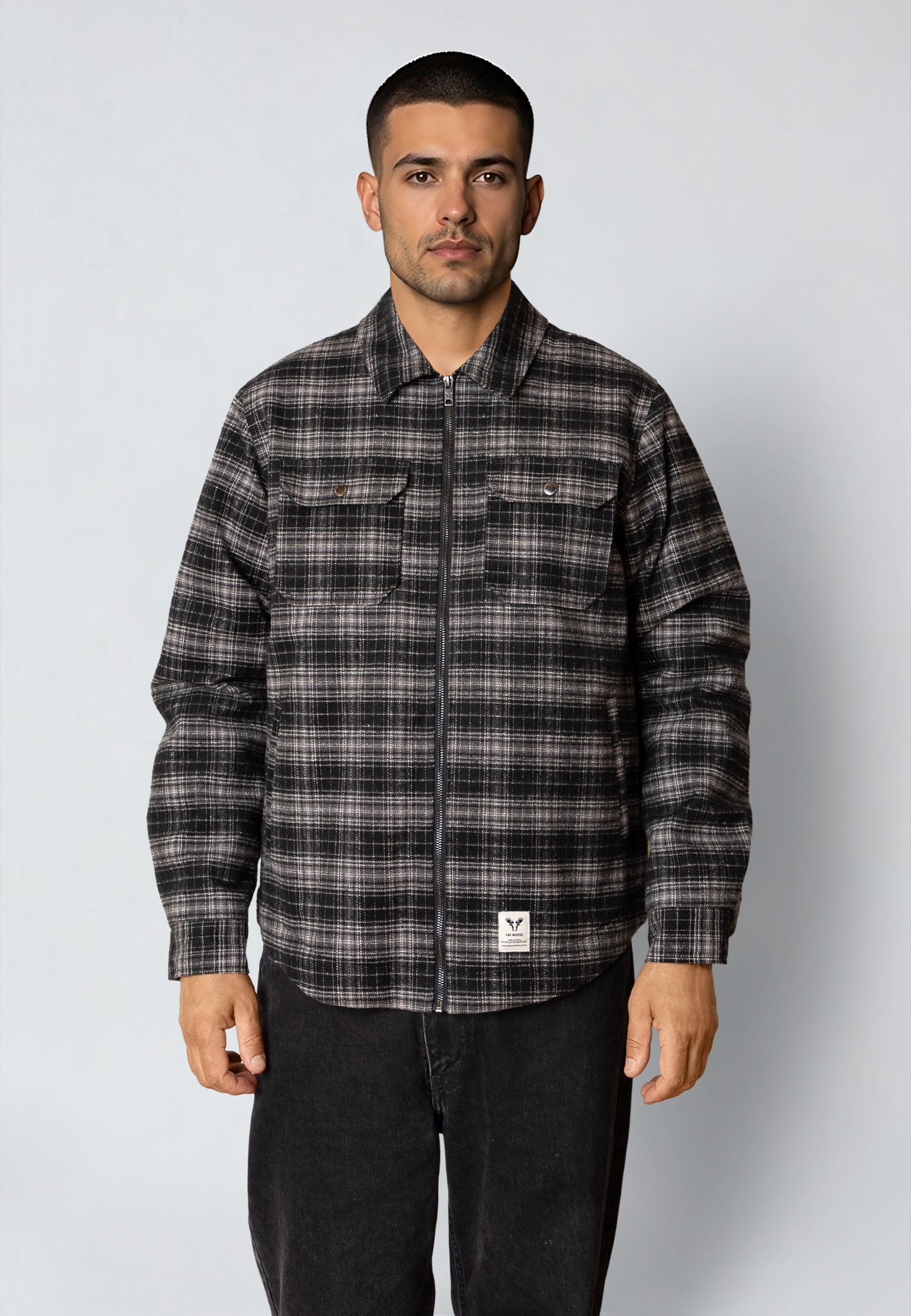 HOLGER PADDED OVERSHIRT - Ecru/Black Check – Urban Brands