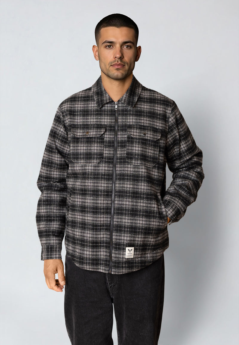 Fat Moose HOLGER PADDED OVERSHIRT Overshirts Ecru/Black Check