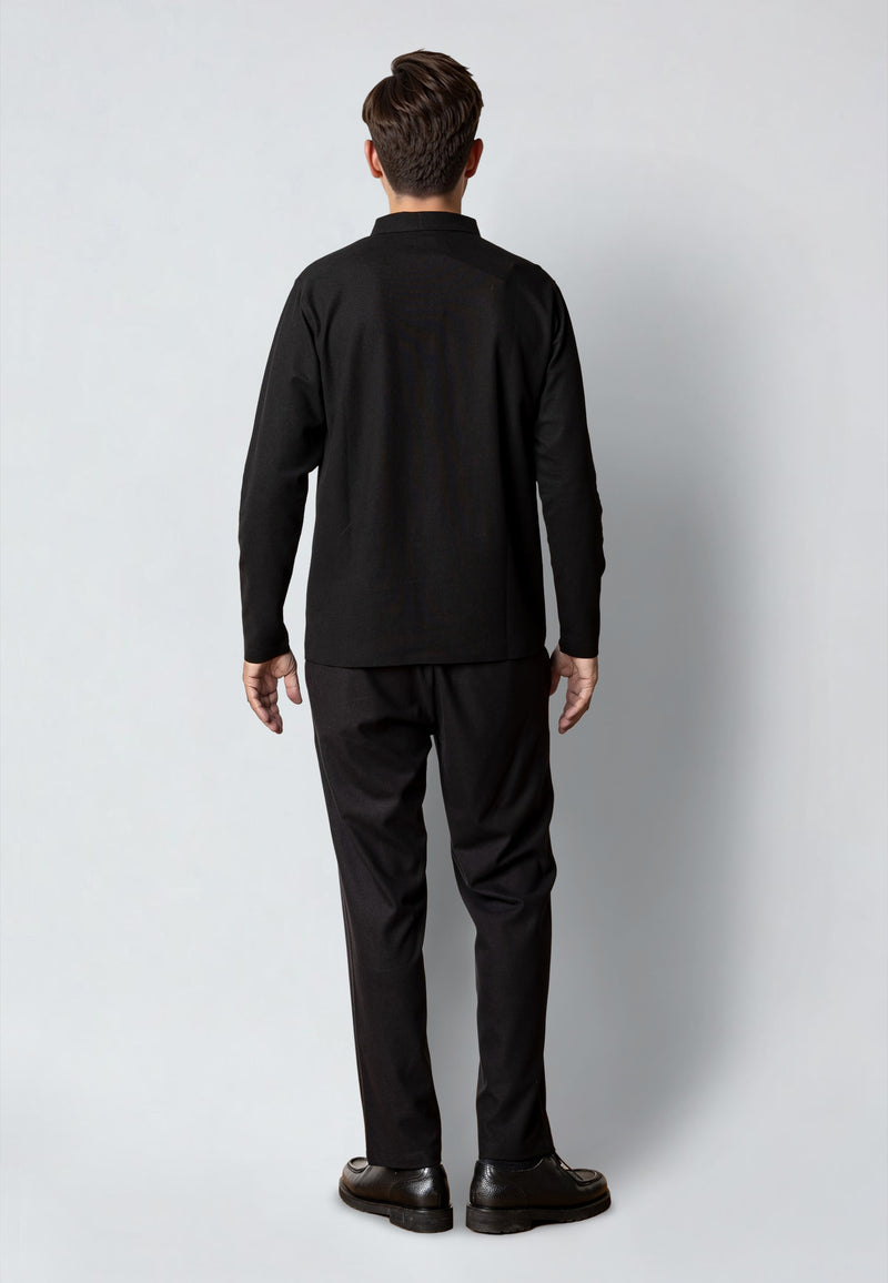 Clean Cut Copenhagen JOSS L/S POLO Polos Black
