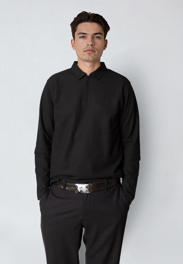 Clean Cut Copenhagen JOSS L/S POLO Polos Black
