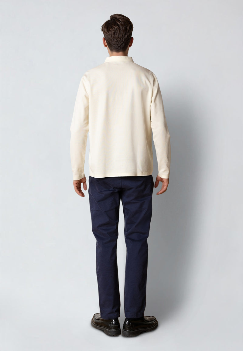 Clean Cut Copenhagen JOSS L/S POLO Polos Ecru